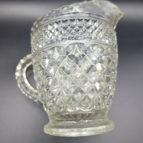 Wexford Glass Creamer Pitcher 4 Inch Tall Textured Handle Vintage Replacement - Picture 4 of 8